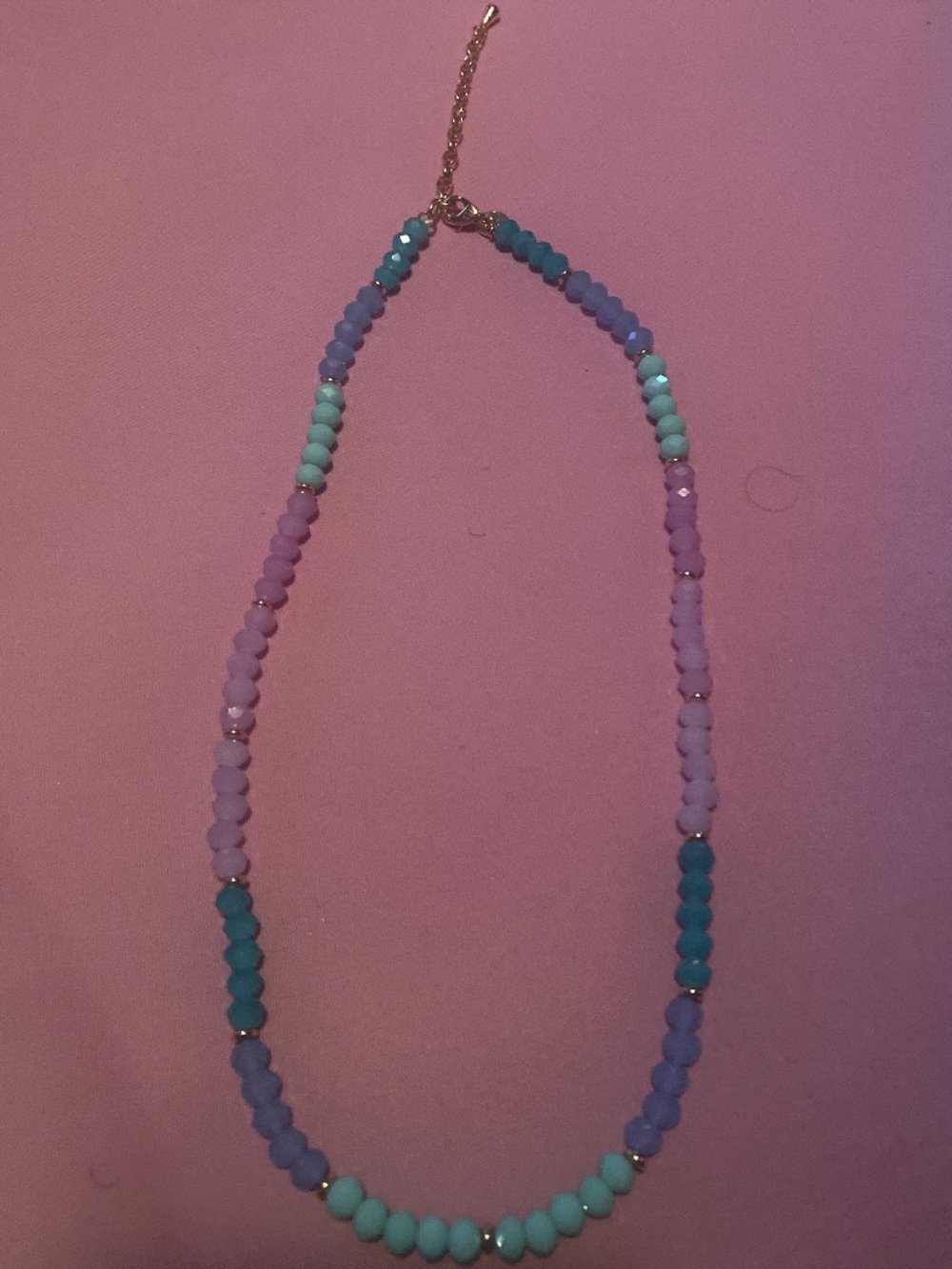 Pastel Multi-Bead Necklace in Mint, Lavender & Teal